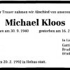 Kloos michael 1940-1992 Todesanzeige